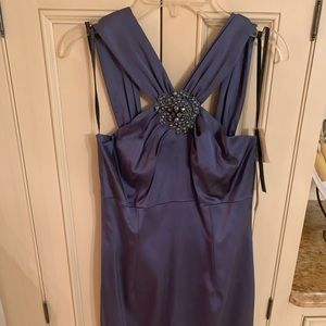 Stunning David Meister satin halter cocktail dress